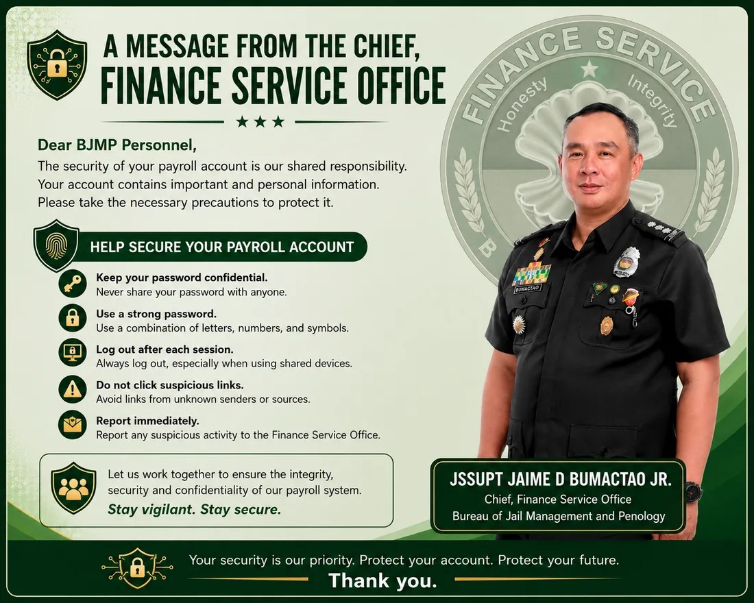 Message from the Chief, Finance Service Office